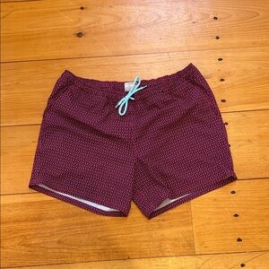 J. Crew Burgundy Patterned Swim Shorts